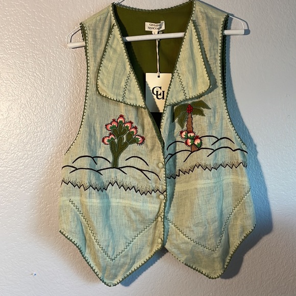 NWT Chasing Unicorns Down in Mexico Linen Embroidered Vest 🌵 - Picture 10 of 15